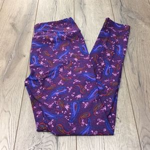 LuLaRoe Paisley Purple Leggings OS One Size
